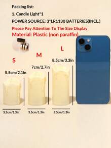 1/3 chiếc nến giả không lửa chạy bằng pin, hiệu ứng sáp tan chảy chân thực, thích hợp trang trí cho đám cưới, sinh nhật, tiệc trong nhà, ngày Valentine, cầu hôn (đã bao gồm pin) - ánh sáng ấm áp - Xem 8
