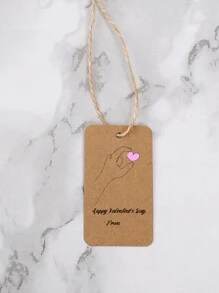 8/16/24 Stücke Valentinstag Anhänger Valentinstag Papieretikett mit Bindfaden, Valentinstag Thema Anhänger, Party Gastgeschenk Tüte Geschenkverpackungs-Zubehör