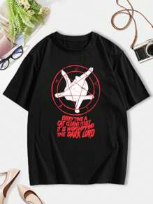 Every Time A Cat Cleans Itself It Is Worshipping The Dark Lord - A Quirky Funny Design Featuring Cats Irony Humor And A Pentagram For Women's Women T-Women's Shirt