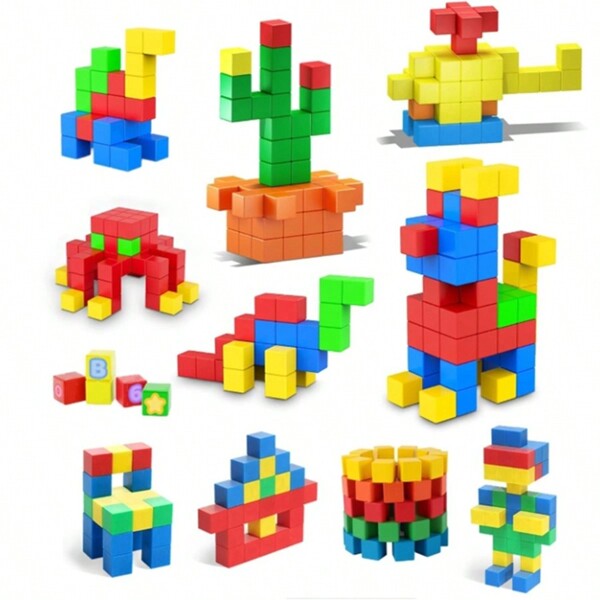 My Magnetic Cube Building Blocks, Children's DIY Learning To Build Magnetic Toys, Suitable For Boys And Girls Birthday Gifts Over 3 Years Old, Creative Games Enhance Learning And Imagination, Stimulate Creativity And Brain Development