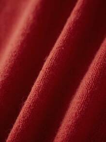 Women's Spring Sweater Cardigan Long Sleeve O Neck Button Up Solid Color Knitwear - Red - View 9