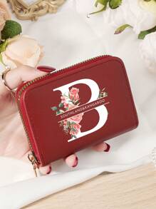 Burgundrote Tasche Charlie Rotwein Roter Umschlag Modische und hochwertige Kartenetui Tasche Leicht zu tragen Münztasche mit mehreren Fächern Reißverschluss Multi-Slot Einfache Kreditkartenfächer Multifunktions Damenbrieftasche Kartentasche Mini Geldbörse Geldbeutel Kartenetui