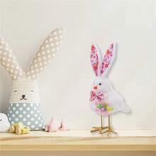 Adornos de pájaros de Pascua, lindos pájaros de peluche con orejas de conejo, decoración de escritorio para el hogar y regalos de fiesta. - Multicolor - Ver 6