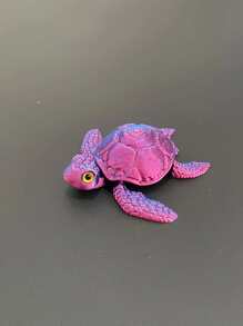 3D Printed Sea Turtle With Realistic Eyes, Colorful Gradient Laser, Desktop Decoration, Perfect Gift For Friends And Family, Movable Limbs, Suitable For Parties And Outdoor Car Shows, Macaron Colors Randomly, Plastic Art Craft Decor [Eye Color Random]