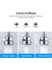 1 pezzo Accessorio regolabile a 3 modalità per rubinetto da cucina, filtro e adattatore per rubinetto del bagno, purificatore d'acqua