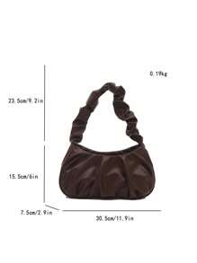 Bolso de mano minimalista y elegante de unicolor sin arrugas con correa para el hombro