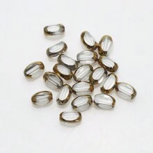 48pcs 4*6mm Colorful Crystal Glass Beads With Gold Trim, Middle Hole, For DIY Crafts, Jewelry Making, Shoes, Accessories, Phone Chain, Necklace, Bracelet, Glasses Chain