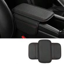 Cojín Universal para reposabrazos de coche, cubierta protectora de cuero PU transpirable para caja de consola central, reposabrazos antiarañazos PGUM - GRIS 1 PIEZA - Ver 8