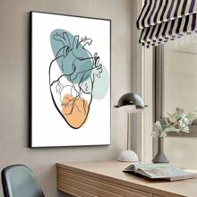 1 pieza Póster de arte de pared sin marco Anatómico médico abstracto: Corazón, diente, hueso Cartel de arte nórdico Decoración mural para juegos - Multicolor - Ver 18