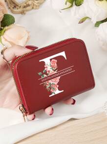 Burgundrote Tasche Charlie Rotwein Roter Umschlag Modische und hochwertige Kartenetui Tasche Leicht zu tragen Münztasche mit mehreren Fächern Reißverschluss Multi-Slot Einfache Kreditkartenfächer Multifunktions Damenbrieftasche Kartentasche Mini Geldbörse Geldbeutel Kartenetui