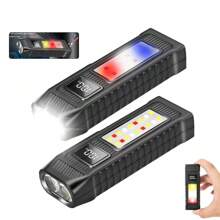 1pc Mini Outdoor COB Long Runtime Strong Light Camping Repair Magnetic Adsorption Multifunctional Work Flashlight