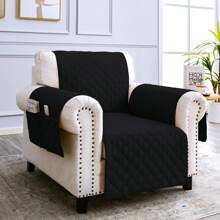 Farfallarossa Sofa Cover 1/2/3/4 Seat With Armrests - Waterproof Sofa Cover - Reversible- Cat Scratch Resistant - Stain Resistant - Essential For Pets - Black - View 8