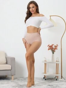 Women's Soft High Waist Underwear Stretch Briefs Underpants Tummy Control Panties