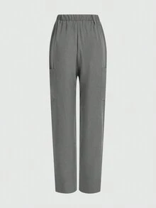 cimmuovere 女士护理裤，舒适纯色简约多口袋护理制服裤