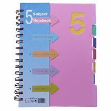 5 Subject Notebook College Ruled Spiral Notebook 5x7 With Divider Tabs, 220 Pages Lined Spiral Notebook For Women, Small Notebook For Work, A5 Spiral Notebook For Note Taking, School,Cover Number 5 Random Color - Multicolor - View 1