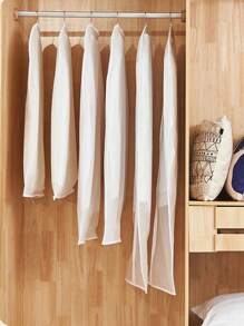 1pc Dust Cover Clothes Household Washable Coat Dust Bag Waterproof Transparent Hanging Clothes Hanging Clothes Hanging Clothes Bag Suit Cover, Dust Bag Clothes Dust Cover Hanging Clothes Hanging Clothes Bag Down Jacket Suit Transparent Clothes Cover Stereoscopic Clothes Dust Cover Cover Set. - Clear - View 7