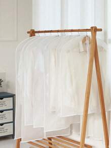 1pc Dust Cover Clothes Household Washable Coat Dust Bag Waterproof Transparent Hanging Clothes Hanging Clothes Hanging Clothes Bag Suit Cover, Dust Bag Clothes Dust Cover Hanging Clothes Hanging Clothes Bag Down Jacket Suit Transparent Clothes Cover Stereoscopic Clothes Dust Cover Cover Set. - Clear - View 2