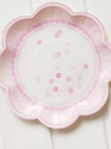 8 Pieces Of Pink Flower Petal Paper Plates For Disposable Parties, Weddings, Birthdays, Party Decorations, Tableware, And Plates - Multicolor - View 4