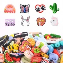 100 件什锦硅胶珠 DIY 工艺套件，带串珠笔和钥匙扣吊坠配件，男女通用手工礼物，5/30/50/100 件灵活数量（不限于图片所示款式，随机混合发货）