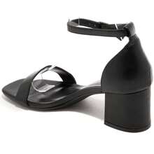 Open Toe Ankle Strap Heels For Daily Wear - Black - View 3