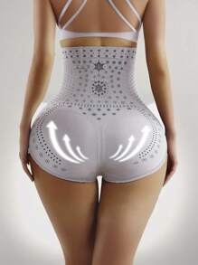 1 件高腰无缝塑身紧身裤，收腹束腰，塑身提臀短裤