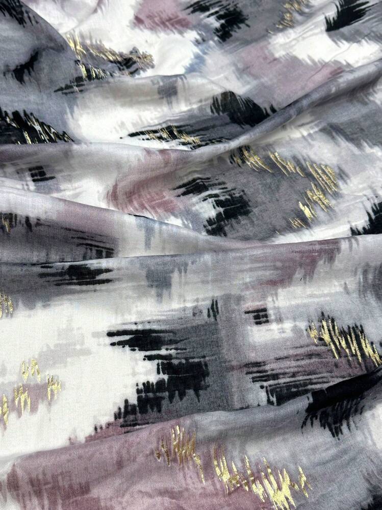 新款金属条纹印花围巾，波西米亚风轻盈时尚流苏披肩，优雅设计，女士防晒沙滩旅行配饰，适合搭配连衣裙 - 彩色 - 查看 10