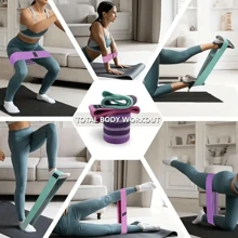 3pcs Multi-Functional Yoga Resistance Bands, Elastic Squat Resistance Bands, Hip Bands For Abs, Legs, Butt Workout, Non-Slip Yoga Anti-Slide Bands, Fitness Stretch Bands - Multicolor - View 7