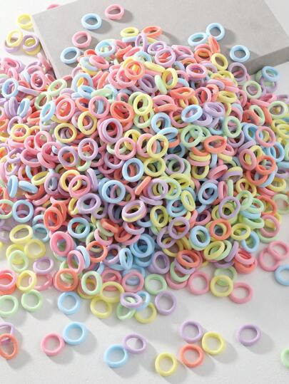 100 piezas de coleteros de colores minimalistas para niñas, de 0.8 pulgadas de diámetro, tamaño para dedos, lindos y sin daños, sujetadores de coleta, aptos para uso diario