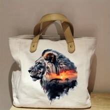 1 件/2 件/3 件狮子日落设计热转印贴片，适用于男士 T 恤、牛仔裤、夹克、背包和服装 - 彩色 - 查看 5