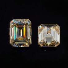 One 100% Moissanite Champagne D Color Emerald Cut VVS1 Moissanite Loose Stone With GRA Certificate DIY - Champagne - View 2