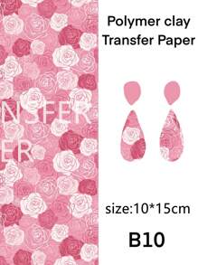 Boho Style Flower Clay Transfer Paper Flower Marble Transfer For Polymer Clay, Magic Transfer Paper For Polymer Clay Jewelry Earring Making Stickers