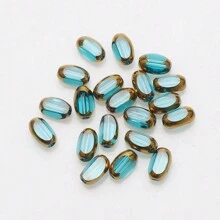 48pcs 4*6mm Colorful Crystal Glass Beads With Gold Trim, Middle Hole, For DIY Crafts, Jewelry Making, Shoes, Accessories, Phone Chain, Necklace, Bracelet, Glasses Chain