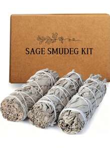 1/3 piezas - Vara de salvia blanca de 4 pulgadas - Vara de sahumerio de salvia con instrucciones y bendiciones - Vara de salvia para limpiar el hogar y otros sahumerios