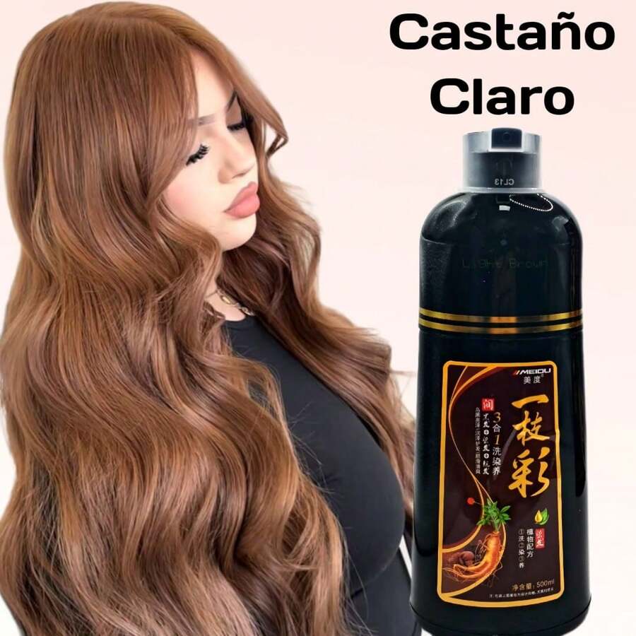 Dye Shampoo Shampoo For Gray Hair, Semi-Permanent Hair Color Shampoo For Women And Men, Herbal Ingredients, 3 In 1 100% Gray Coverage, Lasts 30 Days, 500 Ml/No Ammonia/Natural Herbal Ingredients.Korean Shampoo Instant Dye Covers Gray Hair Shampoo Ginger Dye Covers The Root Instantly Various Colors