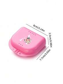 Estuche de almacenamiento para retenedores dentales ortodónticos con patrón de flores rosas y letras blancas de la A a la Z, contenedor para protector bucal, estuche para dentaduras, caja ventilada para aparatos de ortodoncia, caja para retenedores, caja de almacenamiento dental, caja para colocación de dentaduras, seguro y fácil de usar, suministros para el hogar, la oficina y el dormitorio, artículos de almacenamiento doméstico, fácil de transportar