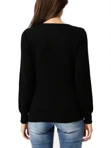 KAHULE Women's Crew Neck Button Down Long Sleeve Cardigan For Women Classic Soft Ladies Cardigan Sweater Coat