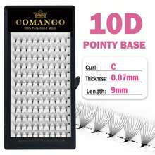 CoMango 120/240片 0.05/0.07mm 扇形預製假睫毛 3D 6D 10D 12D 14D 16D 尖頭假睫毛 柔軟俄式濃密仿貂毛假睫毛 睫毛簇 單片假睫毛 - C - 查看 26