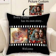 1 个定制个人照片枕套，送给家人、母亲节、情人节、父亲节、感恩节、教师节的纪念礼物，单面印花靠垫套，适合作为送给朋友和自己的礼物 - 白色 - 查看 7