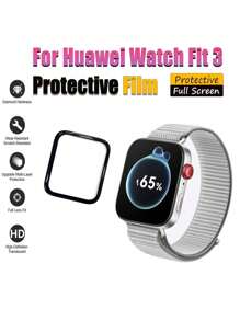 2 件装水凝胶膜全曲面屏幕保护膜兼容 Watch FIT 3 配件 9D 屏幕保护膜适用于 Watch FIT 3 无玻璃 - 黑色 - 查看 6
