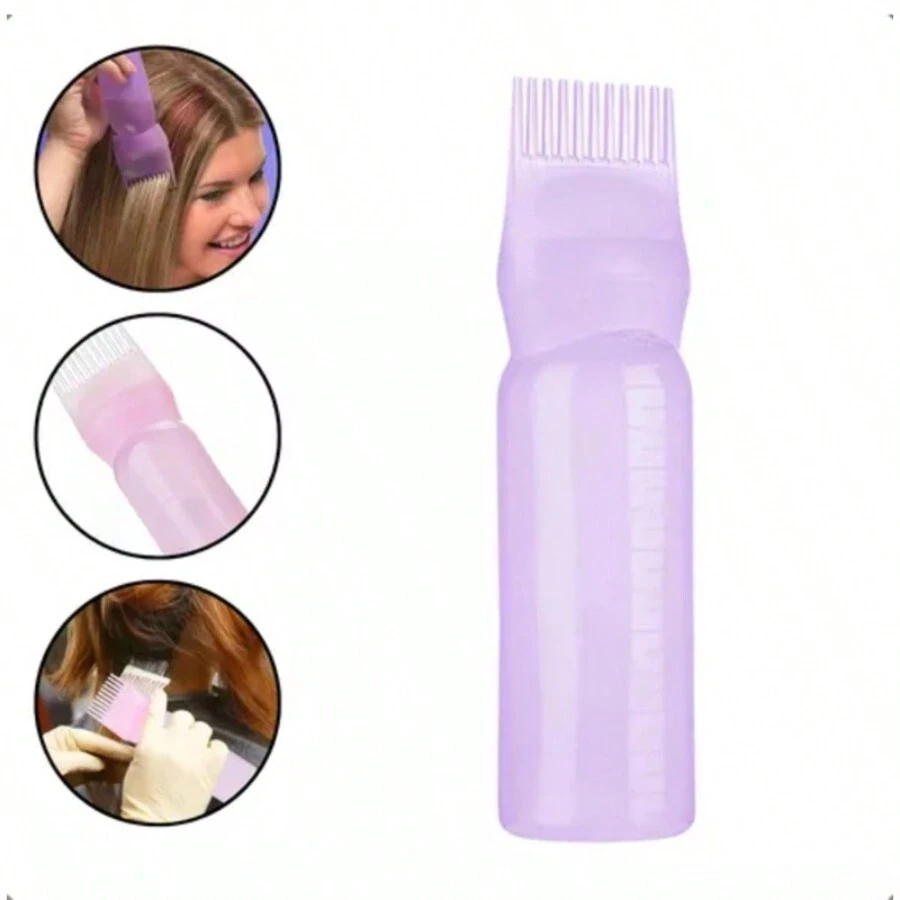 Pente Frasco Aplicador Tintura Para Cabelo Garrafa Capilar - Multicolorido - Visão 1