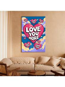 1 Pc Valentine's Day Theme Painting Wooden Framed Canvas Painting -  Thickness 2.25cm/0.9inch,Home Gift Decoration, Room Decoration Aesthetic, Wall Decoration Art, Perfect Gift, Autumn And Winter Wall Decoration, Living Room Decoration, Bedroom Decoration, Kitchen Decoration, Entry Decoration, Bathroom Decoration, Direct Wall Painting, High Quality Wall Painting Poster
