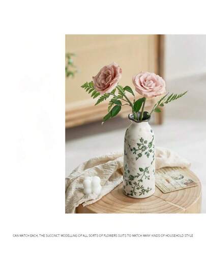 Retro Mini Crackle Ceramic Flower Vase, Single Stem Hydroponic Vase Rustic Bloemen Arrangement, Birthday Graduation Home Room Glass view 6