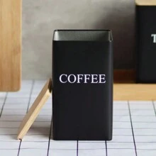 3 件装咖啡豆储存瓶配竹盖简约风格金属茶咖啡糖储存罐茶叶罐密封容器厨房收纳用品 - 彩色 - 查看 6