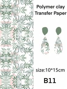 Boho Style Flower Clay Transfer Paper Flower Marble Transfer For Polymer Clay, Magic Transfer Paper For Polymer Clay Jewelry Earring Making Stickers