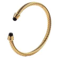 1 Piece Of Classic Retro Punk Stainless Steel 18K Gold-Plated Open Bracelet, Suitable For Daily Wear By Women. - Multicolor - View 4
