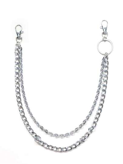 1pc Hip Hop Punk Style Metal Chain Belt, Fashionable Multi-Layer Jeans Chain Summer, School Fall, Autumn, Halloween