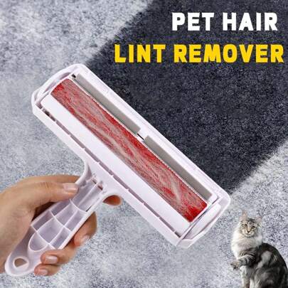 可重复使用的宠物毛发去除滚筒，适用于猫狗，自清洁式绒毛刷，可用于家具、沙发、地毯