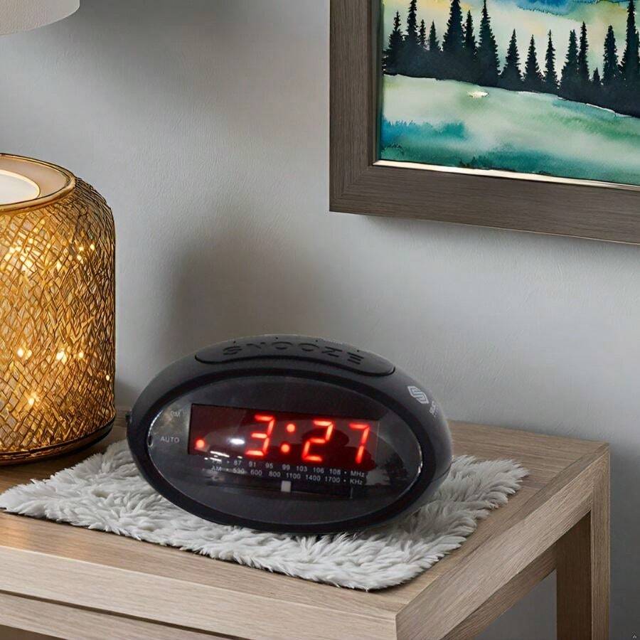 Radio Reloj Despertador Digital Select Sound 4382 Luz Led Radio AM/FM MP3 Pantalla de 4" Alarma Snooze - Negro - Ver 1