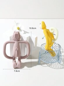 1 件婴儿硅胶牙胶玩具婴儿磨牙棒可爱跳舞猴子牙胶可洗可咬牙胶玩具礼物