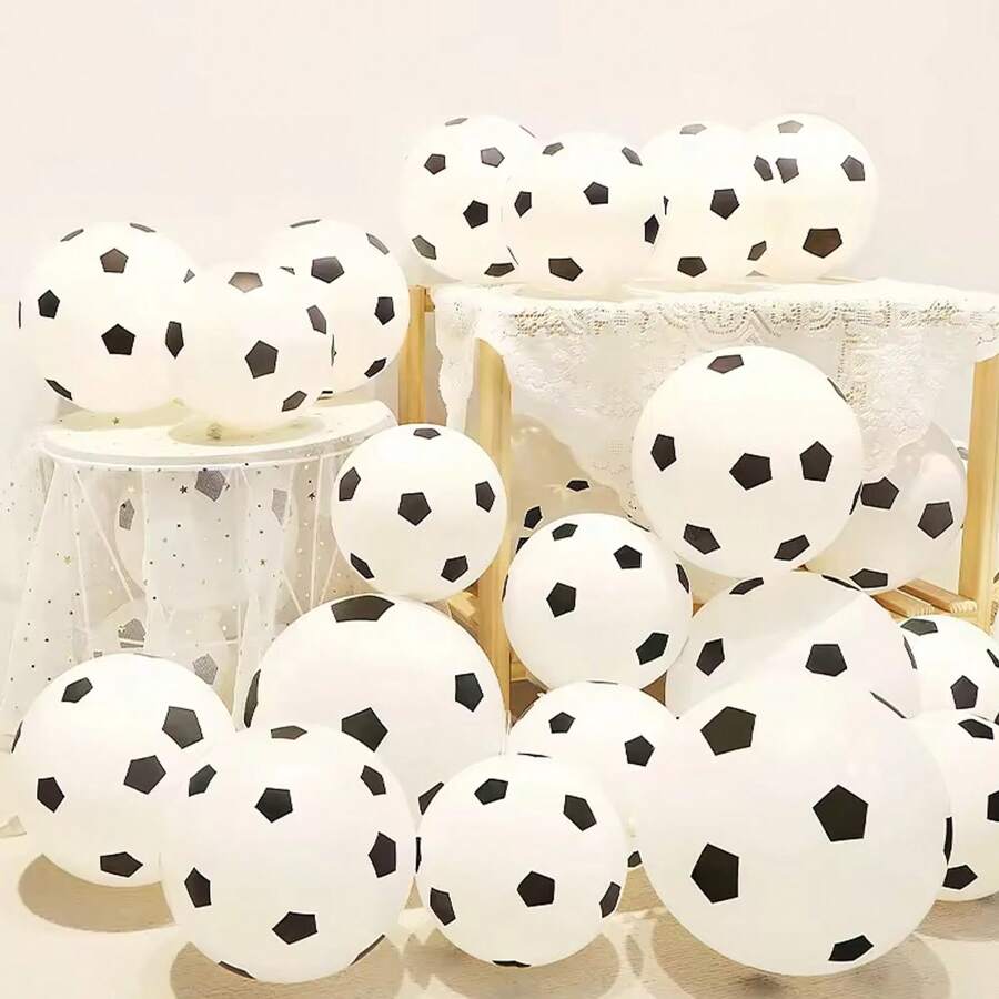 12/20/25pcs/Set Football Themed Latex Balloons, 12 Inch, Birthday Party, Match Victory Celebration Decorations